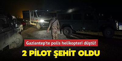 Gaziantep'te polis helikopteri düştü! 2 pilot şehit oldu