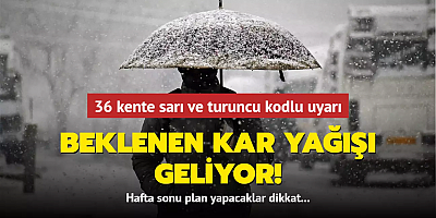 Hafta sonu plan yapacaklar dikkat! 36 kente sarı ve turuncu kodlu uyarı: Beklenen kar yağışı geliyor
