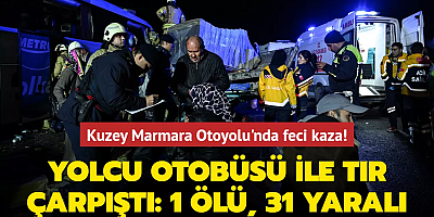 Kuzey Marmara Otoyolu'nda yolcu otobüsü ile tır çarpıştı: 1 ölü, 31 yaralı