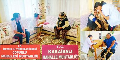 MERSİN TOROSLAR İLÇE SAĞLIK MÜDÜRLÜĞÜ BÜNYESİNDE “ BİZE GELEMEYEN YATAĞA BAĞIMLI, ENGELLİ, YAŞLI, EVİNDEN ÇIKAMAYAN, PSİKOSOSYAL DESTEĞE İHTİYACI OLAN HER VATANDAŞIMIZA BİZ GİDERİZ” ADLI PROJE BAŞARI İLE YÜRÜTÜLÜYOR