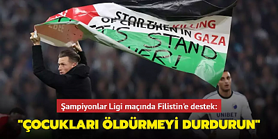 Şampiyonlar Ligi maçında Filistin'e destek: 
