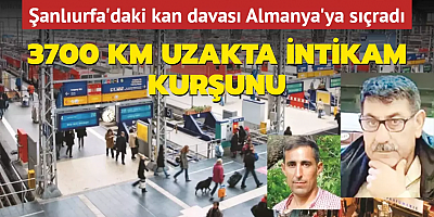 Şanlıurfa Viranşehir'de başlayan kan davası 3700 km uzakta Almanya'ya sıçradı intikam kurşunu….