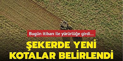 Şekerde yeni kotalar belirlendi