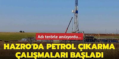 Terörden arındırılan Hazro'da petrol çalışması sürüyorDiyarbakır'da adı terörle anılan Hazro ilçesinde hummalı petrol çıkarma çalışmaları başladı.