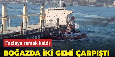 Üsküdar açıklarında büyük tehlike! İstanbul Boğazı'nda iki gemi çarpıştı